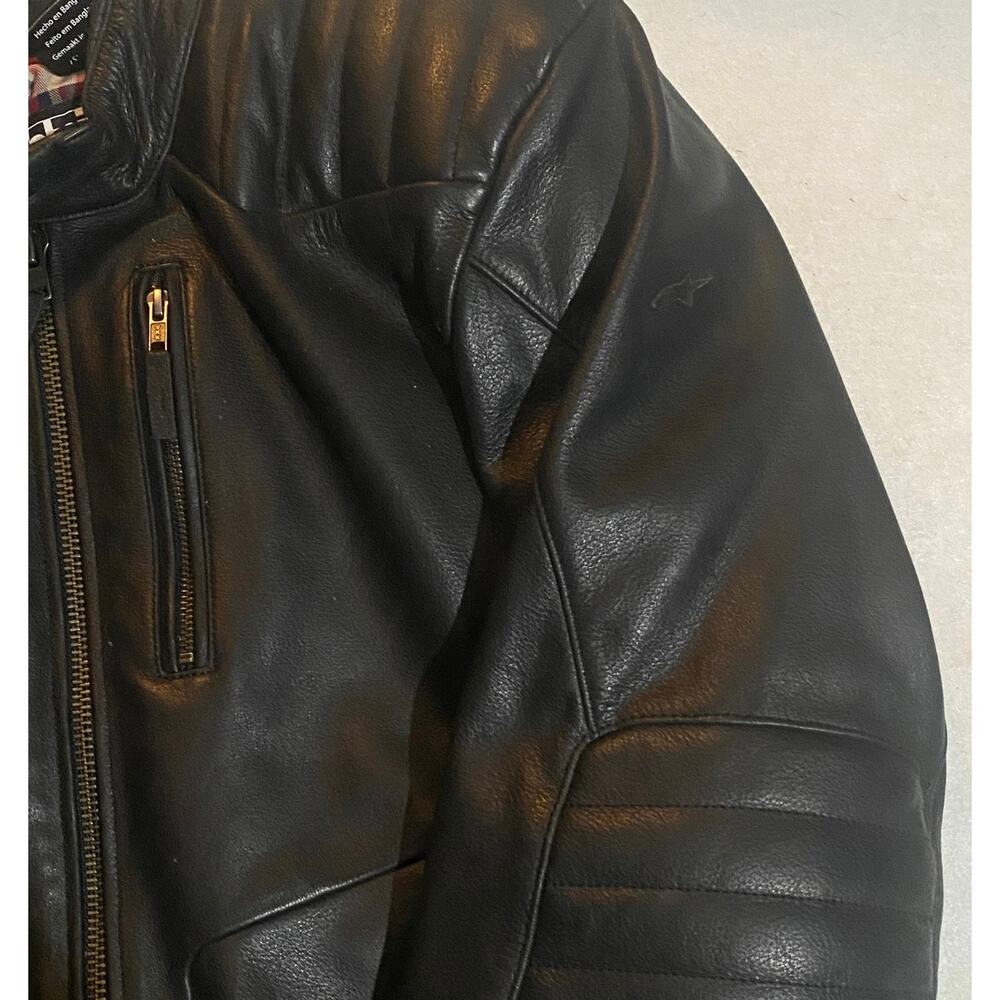 Alpine Stars Buffalo Leather Crazy Eight Padded Motorcycle Jacket - Picture 6 of 10
